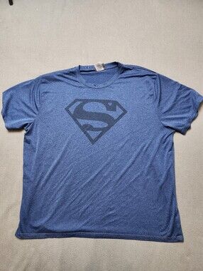 DC Comics Men's Blue Short Sleeve Superman Logo Tee XXL